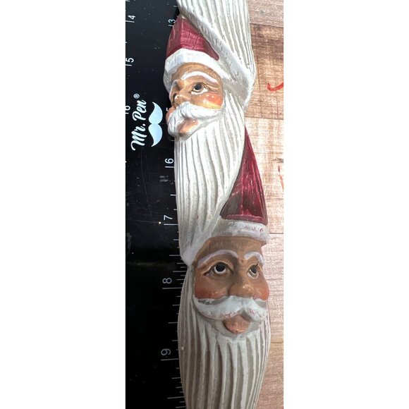 Hand-Carved Wooden Santa Claus Ornament - Picture 3 of 4